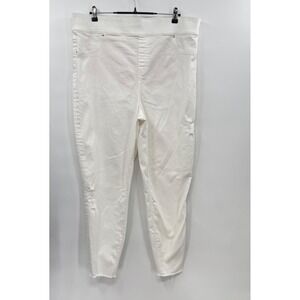 SPANX White Distressed Ripped Frayed Hem Pull On Denim Jeans Size‎ 3XTG